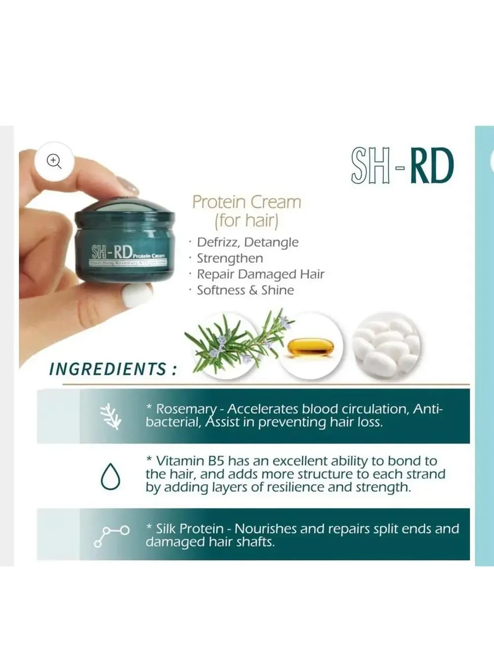 SH-RD Leave In Protein Cream For Hair 2.72 oz/80ml - NIB - Exp 2029